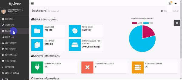 Customized Log Listening Port